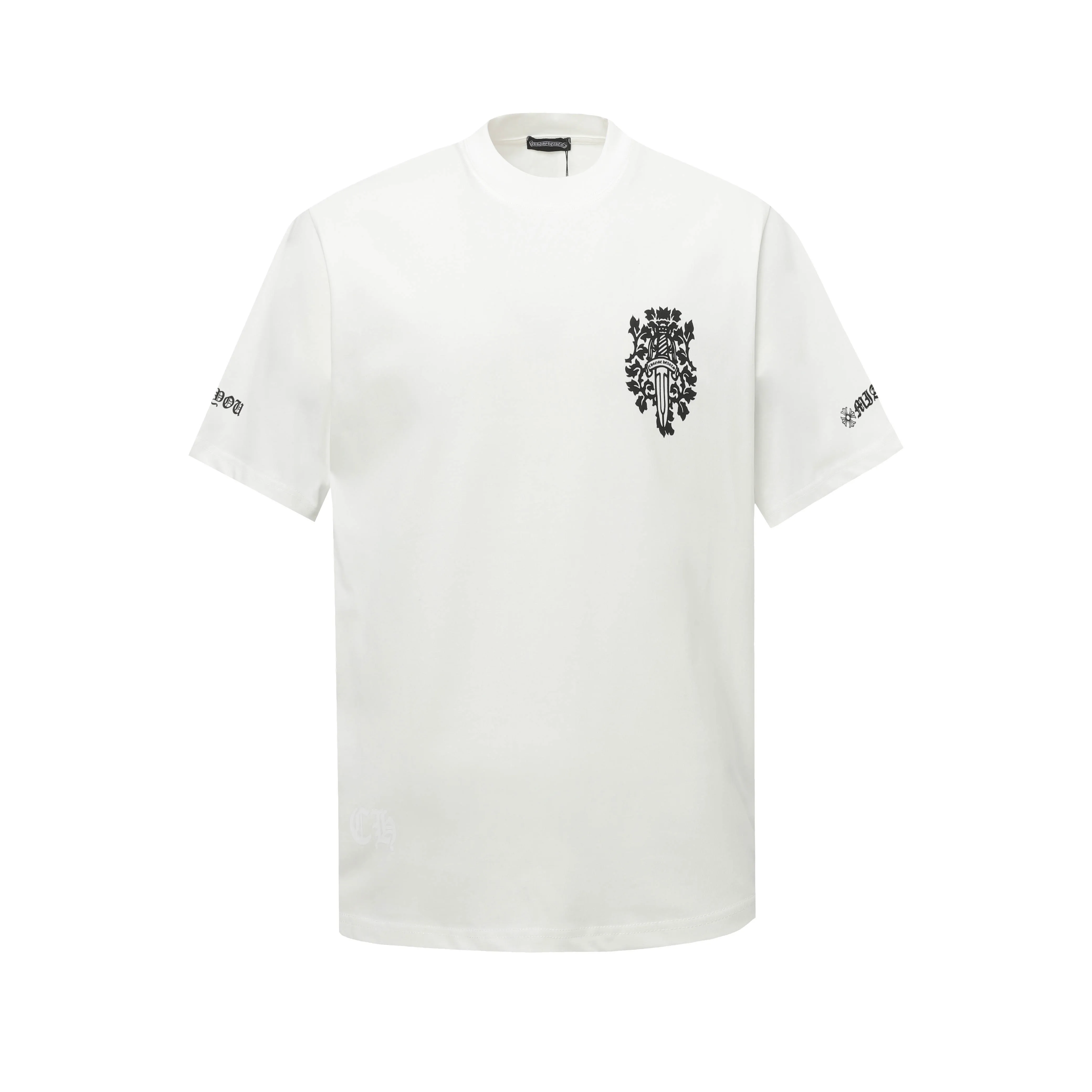 🅿️170 Chrome hearte/Chrome heart ch 25ss Miami limited Sanskrit printed T-shirt short sleeves. A must-have item for daily commuting for men and women in light luxury. The correct version is welcome to compare. Detailed features: ·280 grams of 100% cotton double yarn jersey fabric. ·Special thickened 32 pieces of double-strand 1x1 thread in the same vat. ·Double-needle cross-stitch technology. ·Original main mark washed hangtag. COLOUR: Black White SIZE：s m l xl